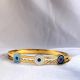 18K Gold Plated Tricolour Evil Eye Kada